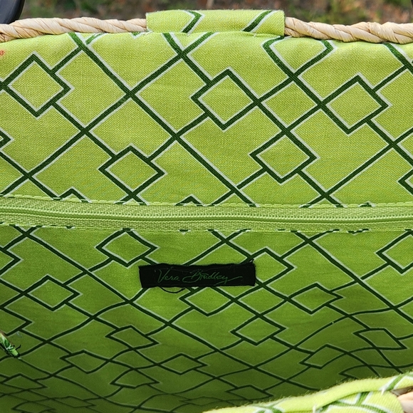 Vera Bradley Floral Straw Beach Tote Bag With Seashell Accents - Picture 7 of 8